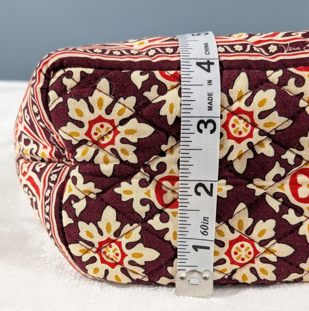 Vera Bradley Villager Burgundy Medallion Quilted Tote Bag - Picture 12 of 16